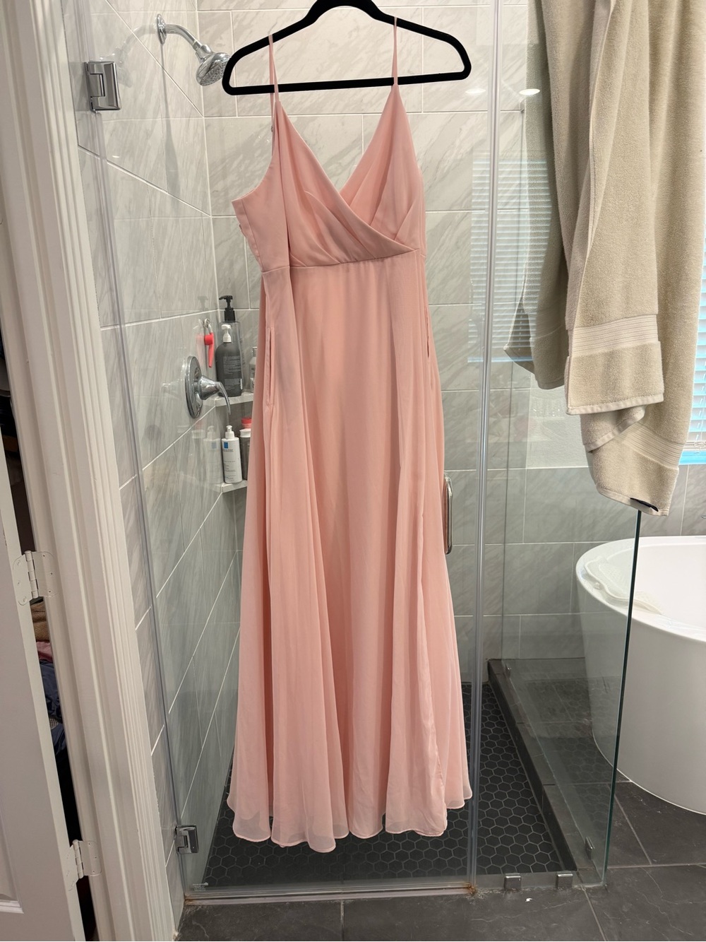 Birdy Grey Blush Pink Spaghetti-Strap Maxi Dress